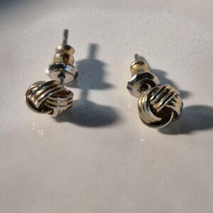 Gold tone Love Knot Post Earrings, VTG